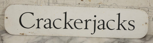 Lot 043 - Vintage “Crackerjacks” Metal General Store Advertising Sign With Red Reverse Side, 19" x 4-1/8"