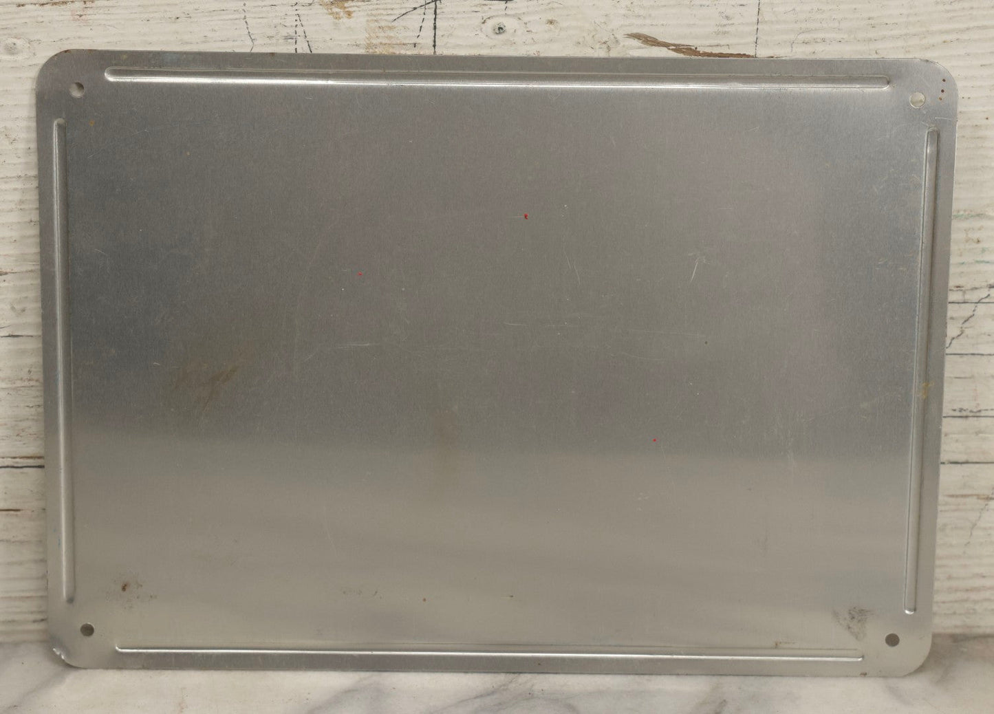 Lot 044 - Pair Of Vintage “For Rent” Metal Signs, Blue Text On White Field, 7" x 10"