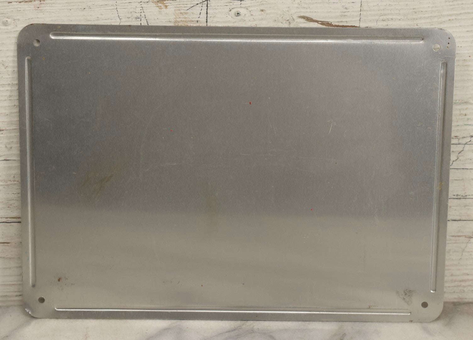 Lot 044 - Pair Of Vintage “For Rent” Metal Signs, Blue Text On White Field, 7" x 10"