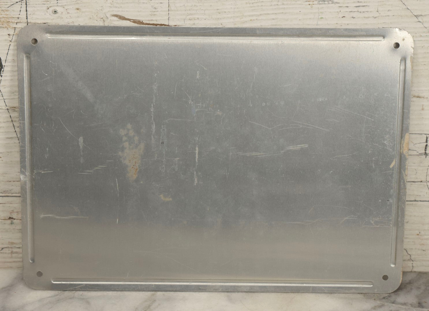 Lot 044 - Pair Of Vintage “For Rent” Metal Signs, Blue Text On White Field, 7" x 10"