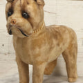 Lot 053 - Vintage Plush Bulldog Stuffed Animal Toy With Brass Chain Necklace, Manufactured By R. Dakin & Co., San Francisco, California, Product Of Japan, 10" L