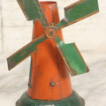 Lot 057 - Vintage Weeden No. 80 Steam Engine Windmill Toy With Orange And Green Paint, Incomplete, 6-1/2" H