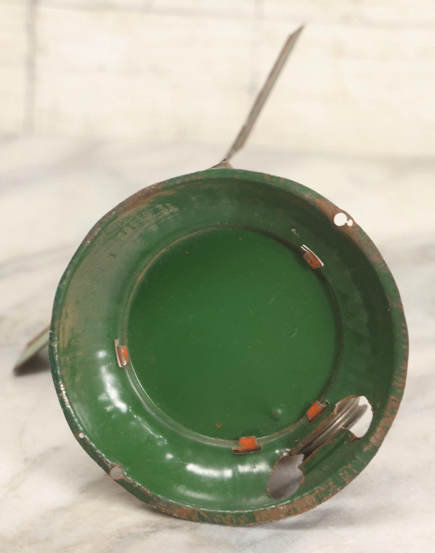 Lot 057 - Vintage Weeden No. 80 Steam Engine Windmill Toy With Orange And Green Paint, Incomplete, 6-1/2" H