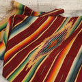 Lot 065 - Vintage Mexican Serape Woven Blanket With Multicolor Stripes And Central Diamond Motif, 53-1/2" x 26-1/4"