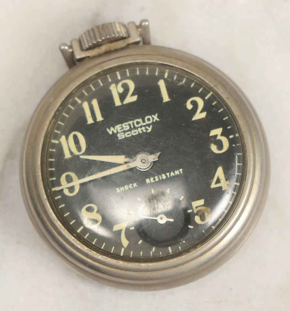 Lot 074 - Grouping Of Five Antique And Vintage Pocket Watches Including Two Monogrammed Examples With Tested Silver Content