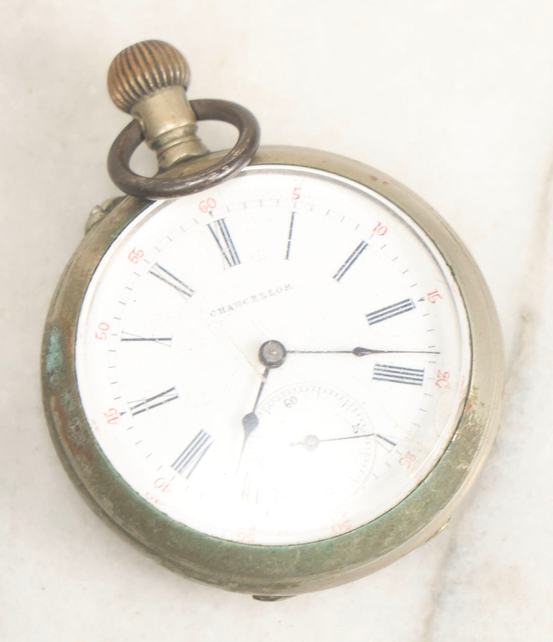 Lot 074 - Grouping Of Five Antique And Vintage Pocket Watches Including Two Monogrammed Examples With Tested Silver Content