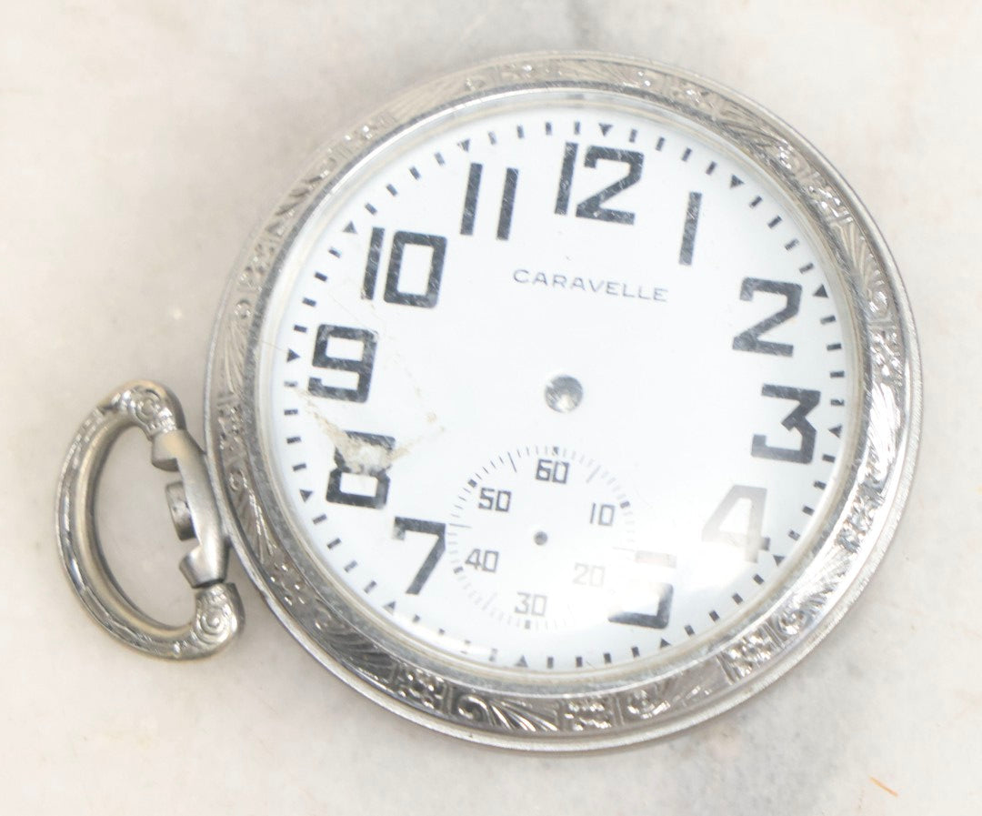 Lot 074 - Grouping Of Five Antique And Vintage Pocket Watches Including Two Monogrammed Examples With Tested Silver Content