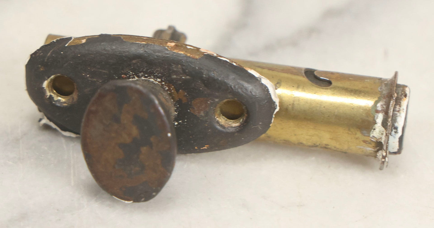 Lot 078 - Antique White Porcelain Door Knob Set With Cast Metal Hardware, Rectangle Insert Lockset, And Brass Cylinder