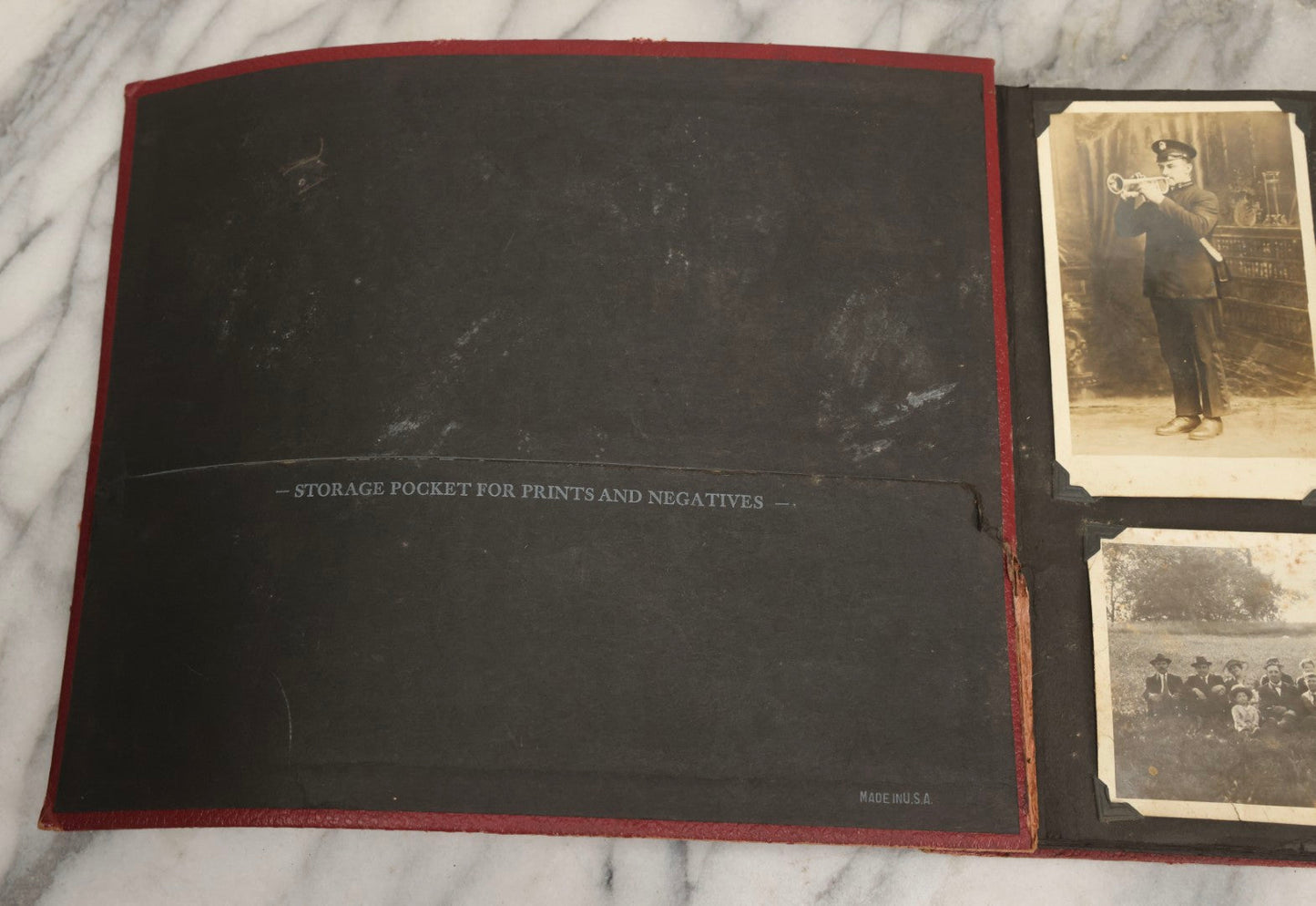 Lot 083 - Vintage Photo Album With Snapshot Photographs From 1920s To 1940s 130+ Photos Including Antique Nurse Real Photo Postcard, WWII Serviceman's Military Service And Family Life, Musicians, Trip To Nyc With Statue Of Liberty