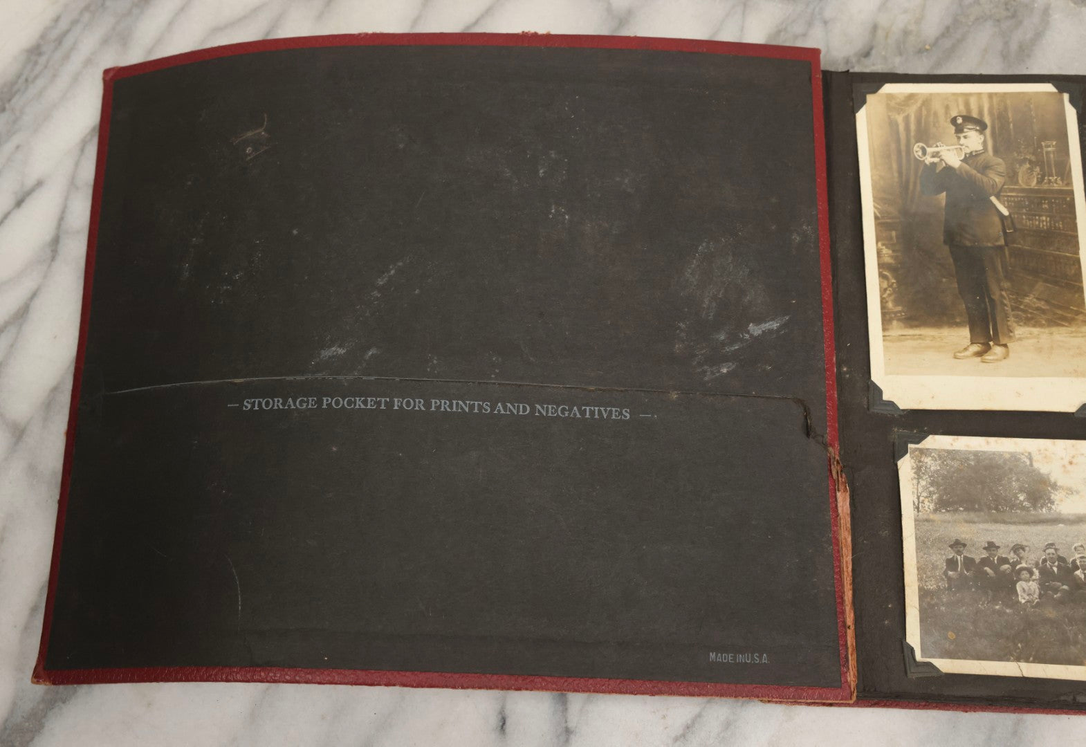 Lot 083 - Vintage Photo Album With Snapshot Photographs From 1920s To 1940s 130+ Photos Including Antique Nurse Real Photo Postcard, WWII Serviceman's Military Service And Family Life, Musicians, Trip To Nyc With Statue Of Liberty