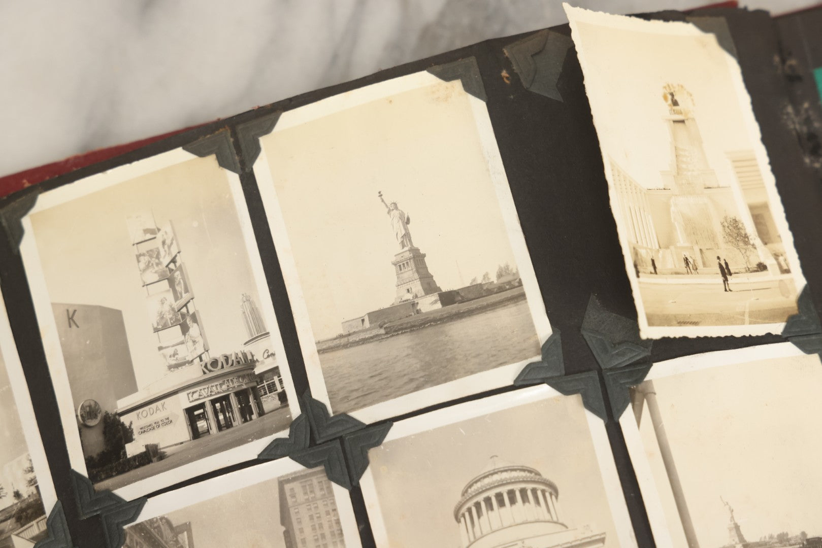 Lot 083 - Vintage Photo Album With Snapshot Photographs From 1920s To 1940s 130+ Photos Including Antique Nurse Real Photo Postcard, WWII Serviceman's Military Service And Family Life, Musicians, Trip To Nyc With Statue Of Liberty