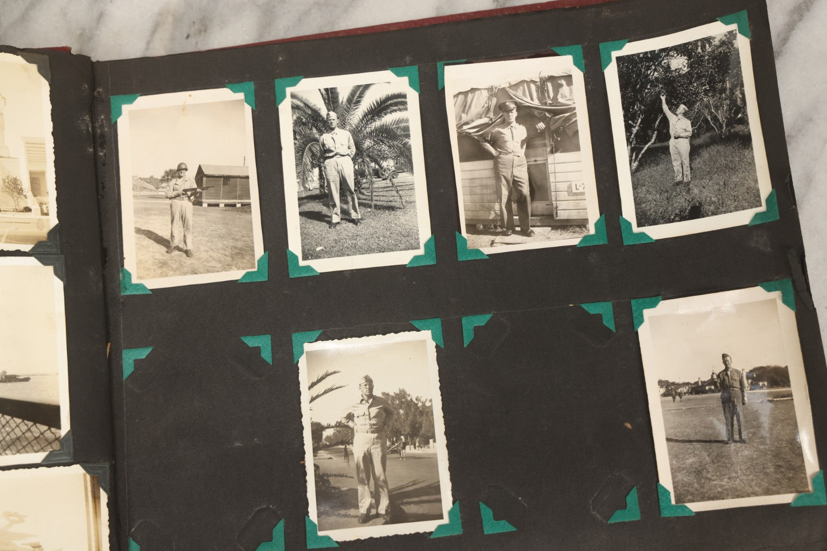 Lot 083 - Vintage Photo Album With Snapshot Photographs From 1920s To 1940s 130+ Photos Including Antique Nurse Real Photo Postcard, WWII Serviceman's Military Service And Family Life, Musicians, Trip To Nyc With Statue Of Liberty