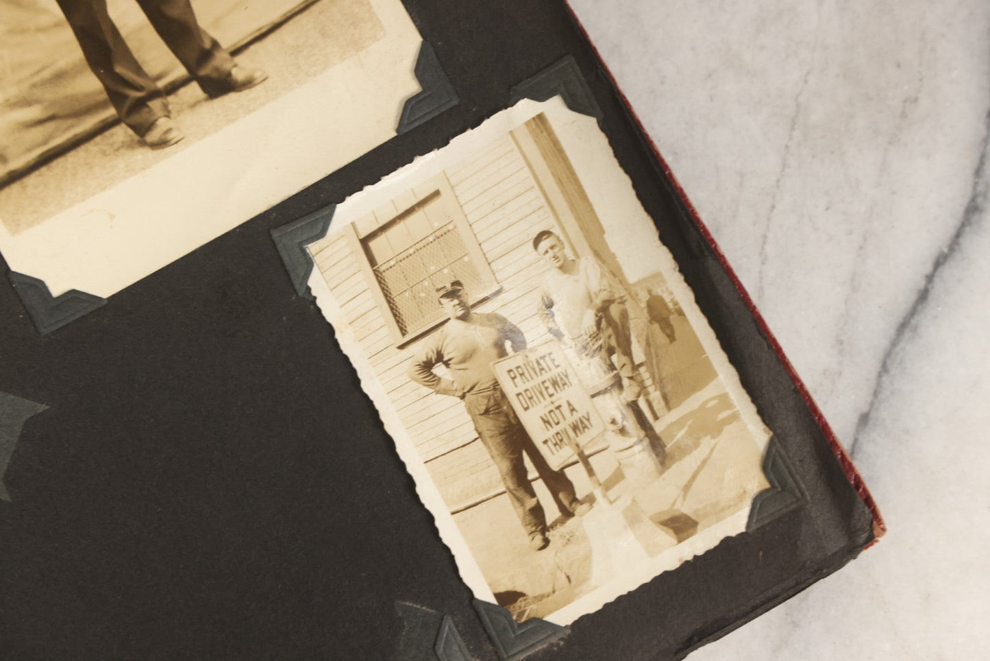 Lot 083 - Vintage Photo Album With Snapshot Photographs From 1920s To 1940s 130+ Photos Including Antique Nurse Real Photo Postcard, WWII Serviceman's Military Service And Family Life, Musicians, Trip To Nyc With Statue Of Liberty