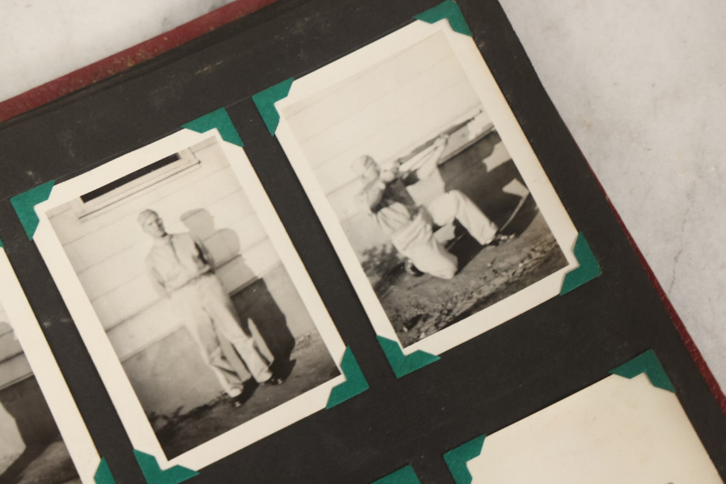 Lot 083 - Vintage Photo Album With Snapshot Photographs From 1920s To 1940s 130+ Photos Including Antique Nurse Real Photo Postcard, WWII Serviceman's Military Service And Family Life, Musicians, Trip To Nyc With Statue Of Liberty