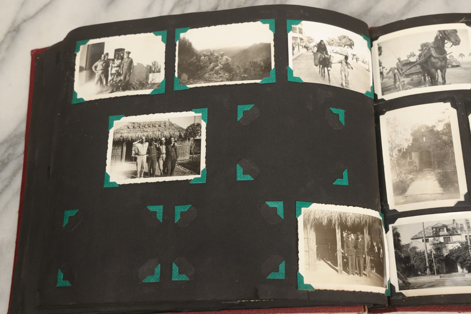 Lot 083 - Vintage Photo Album With Snapshot Photographs From 1920s To 1940s 130+ Photos Including Antique Nurse Real Photo Postcard, WWII Serviceman's Military Service And Family Life, Musicians, Trip To Nyc With Statue Of Liberty