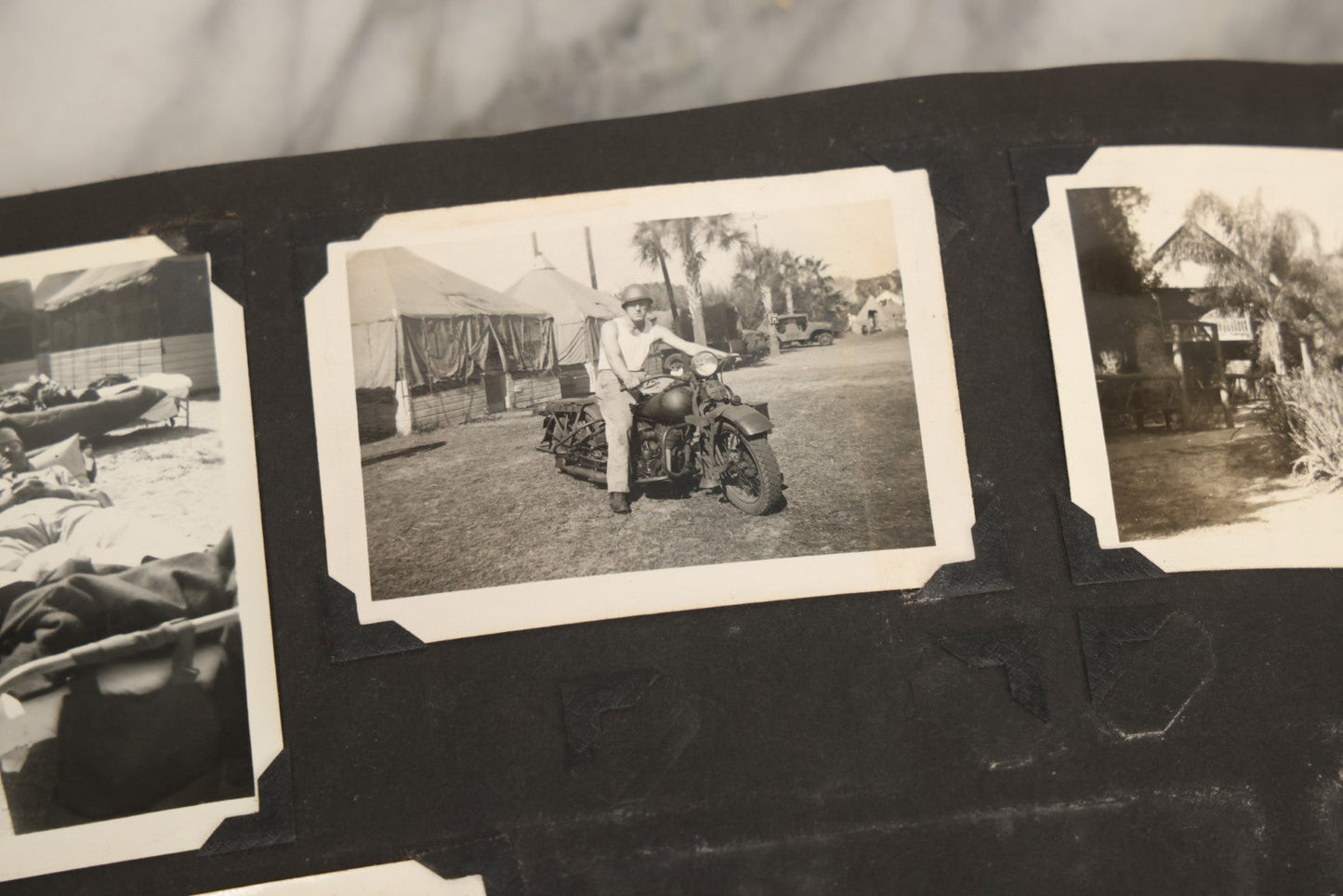 Lot 083 - Vintage Photo Album With Snapshot Photographs From 1920s To 1940s 130+ Photos Including Antique Nurse Real Photo Postcard, WWII Serviceman's Military Service And Family Life, Musicians, Trip To Nyc With Statue Of Liberty