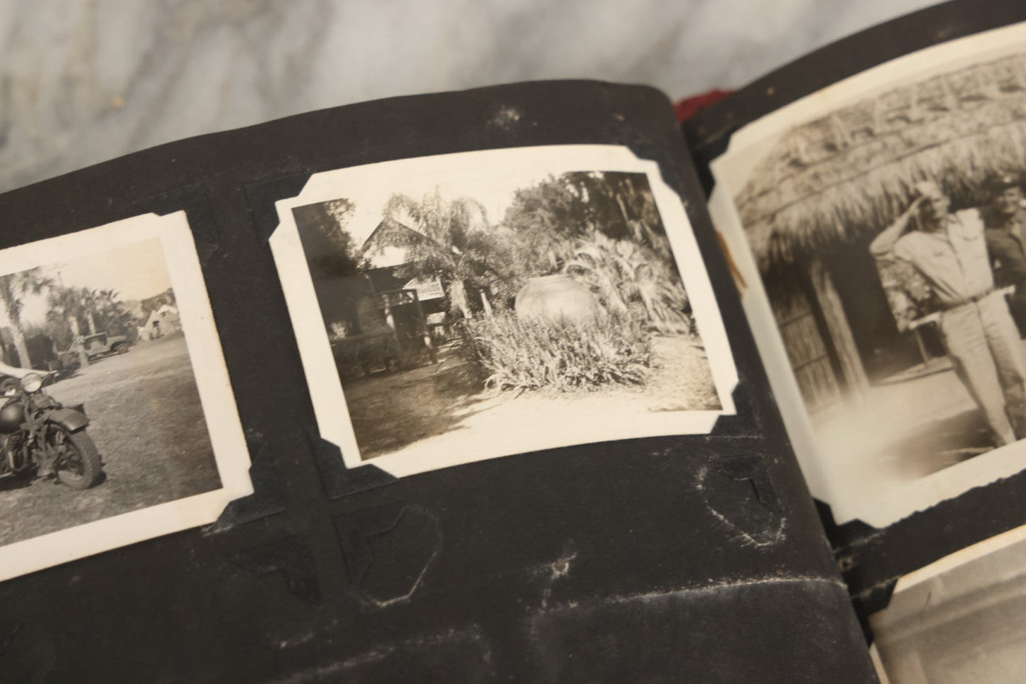 Lot 083 - Vintage Photo Album With Snapshot Photographs From 1920s To 1940s 130+ Photos Including Antique Nurse Real Photo Postcard, WWII Serviceman's Military Service And Family Life, Musicians, Trip To Nyc With Statue Of Liberty