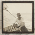 Lot 085 - Vintage Black And White Photograph Of Arthur T. Howard Sailing, Identified On Verso, In Original Frame, Fred Olsson's Art Shop Cambridge Massachusetts, Circa 1936