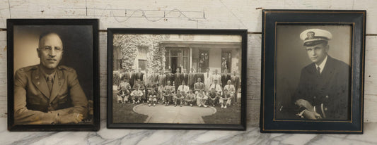 Lot 086 - Grouping Of Three Vintage Framed Photographs Of Arthur T. Howard Including U.S. Navy Portrait, Exeter Fraternity Class Photograph, And Military Portrait Of Cousin Charles P. Howard