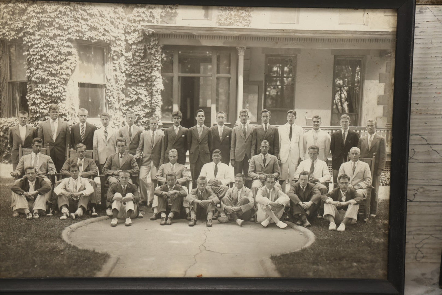 Lot 086 - Grouping Of Three Vintage Framed Photographs Of Arthur T. Howard Including U.S. Navy Portrait, Exeter Fraternity Class Photograph, And Military Portrait Of Cousin Charles P. Howard