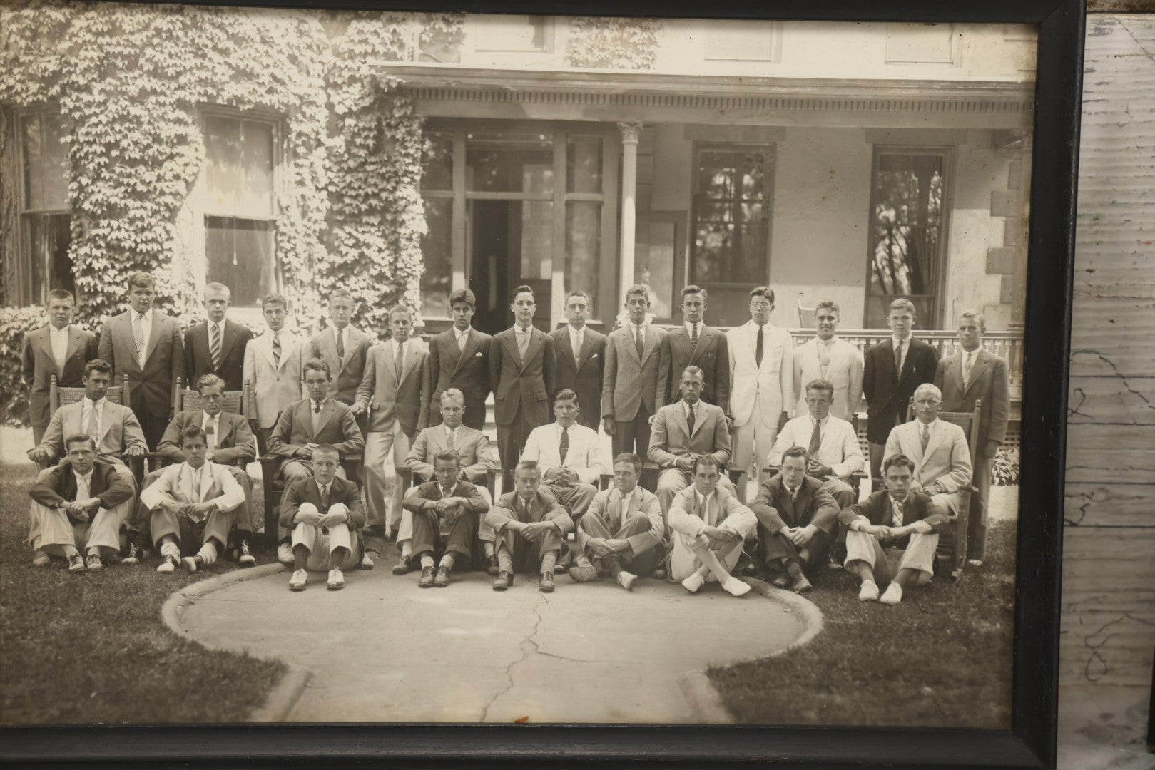 Lot 086 - Grouping Of Three Vintage Framed Photographs Of Arthur T. Howard Including U.S. Navy Portrait, Exeter Fraternity Class Photograph, And Military Portrait Of Cousin Charles P. Howard