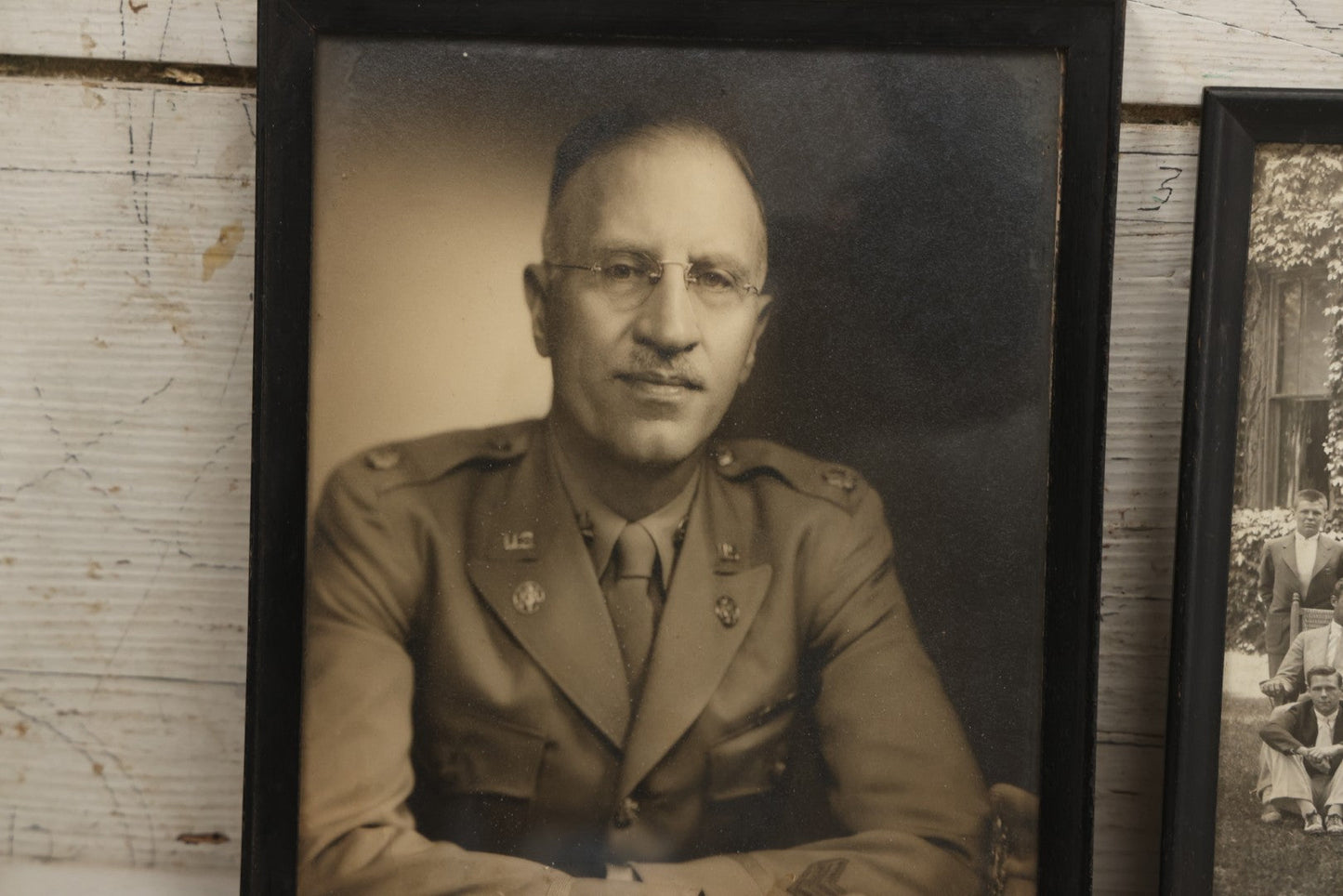 Lot 086 - Grouping Of Three Vintage Framed Photographs Of Arthur T. Howard Including U.S. Navy Portrait, Exeter Fraternity Class Photograph, And Military Portrait Of Cousin Charles P. Howard