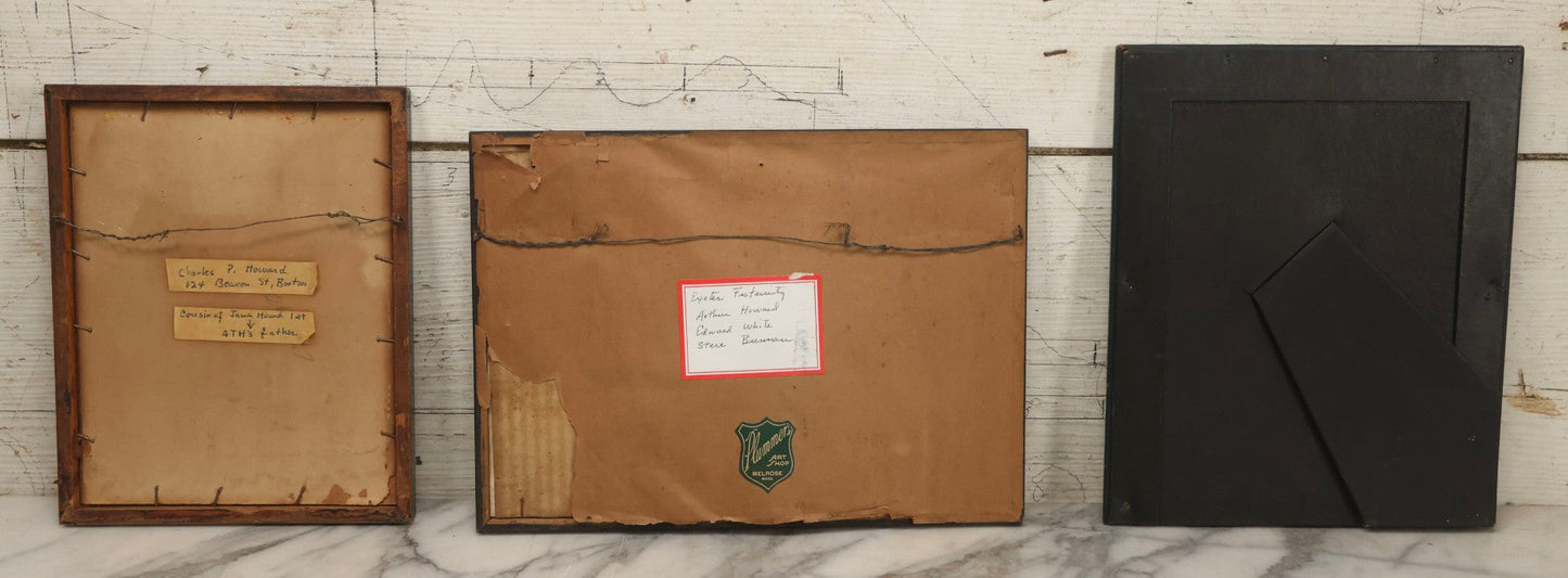 Lot 086 - Grouping Of Three Vintage Framed Photographs Of Arthur T. Howard Including U.S. Navy Portrait, Exeter Fraternity Class Photograph, And Military Portrait Of Cousin Charles P. Howard