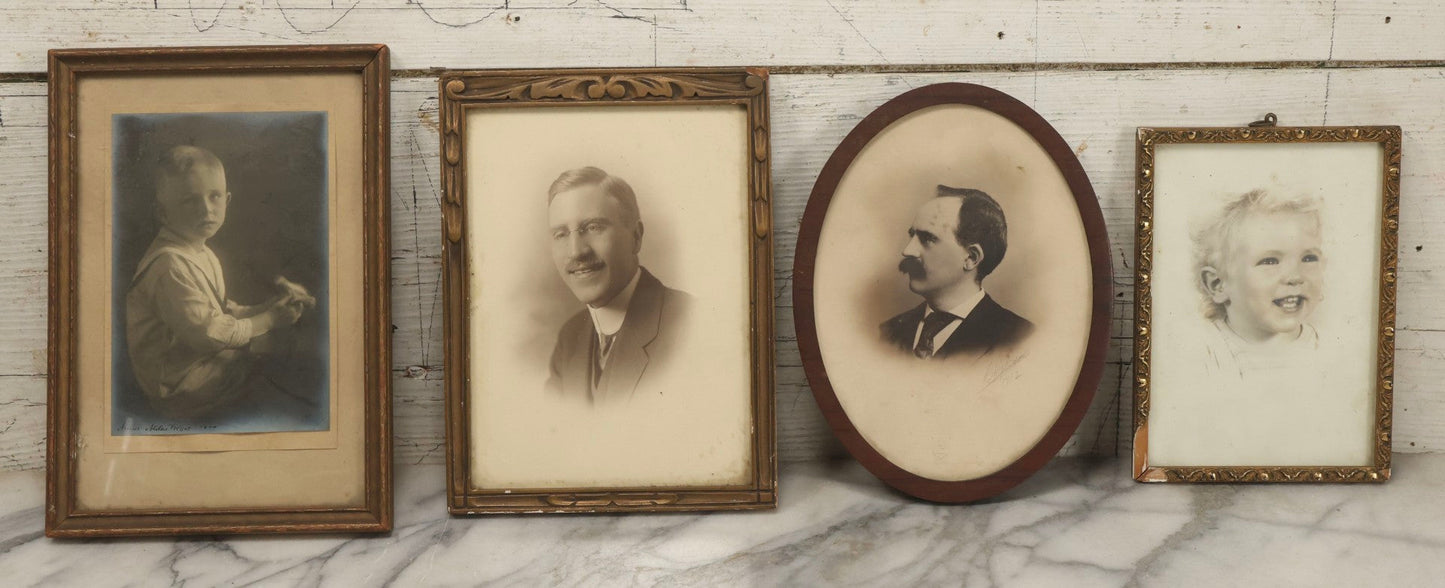 Lot 087 - Grouping Of Four Antique And Vintage Framed Studio Portrait Photographs Of The Howard Family Identified On Verso Including A.T. Howard 1st Dated 1912