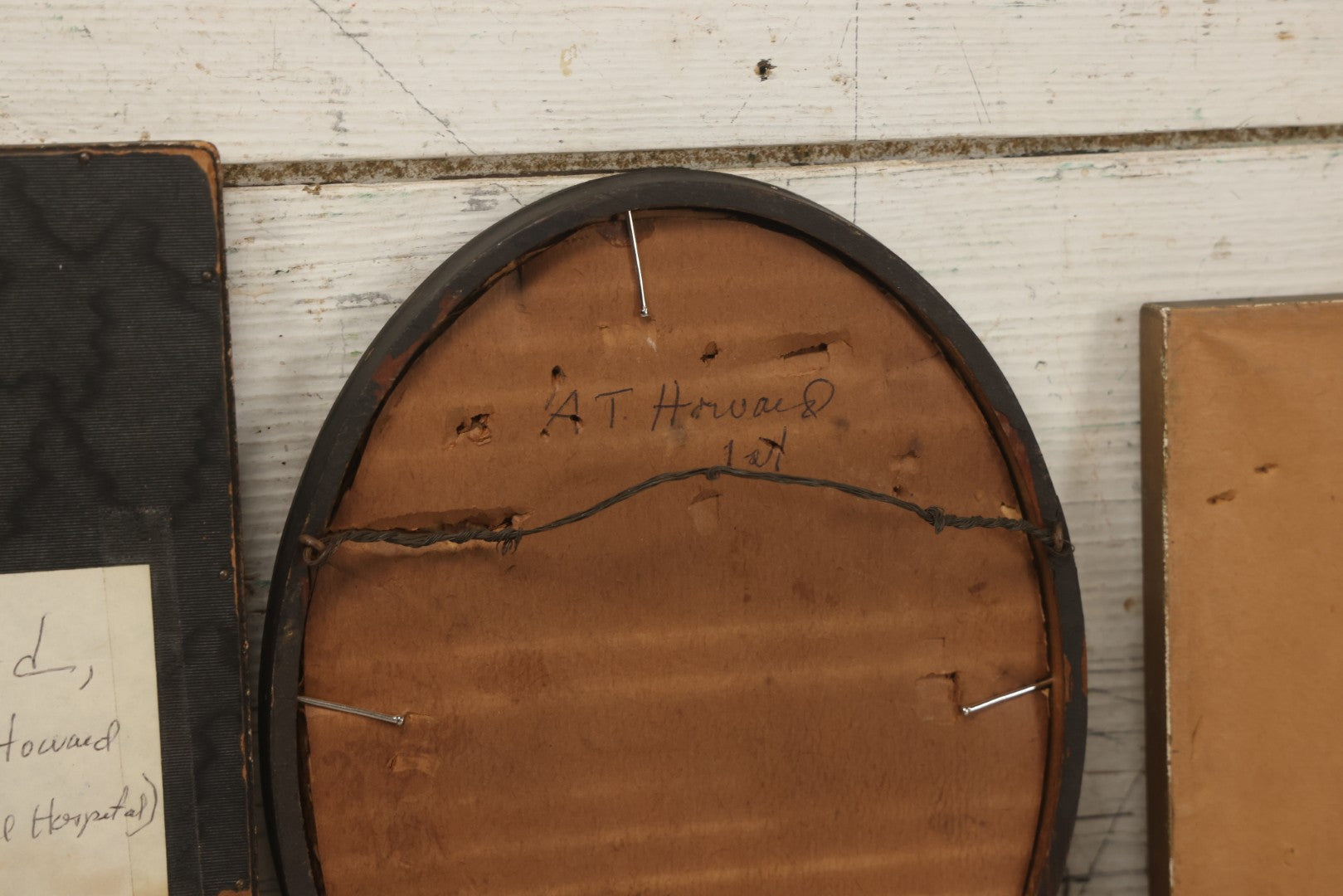 Lot 087 - Grouping Of Four Antique And Vintage Framed Studio Portrait Photographs Of The Howard Family Identified On Verso Including A.T. Howard 1st Dated 1912