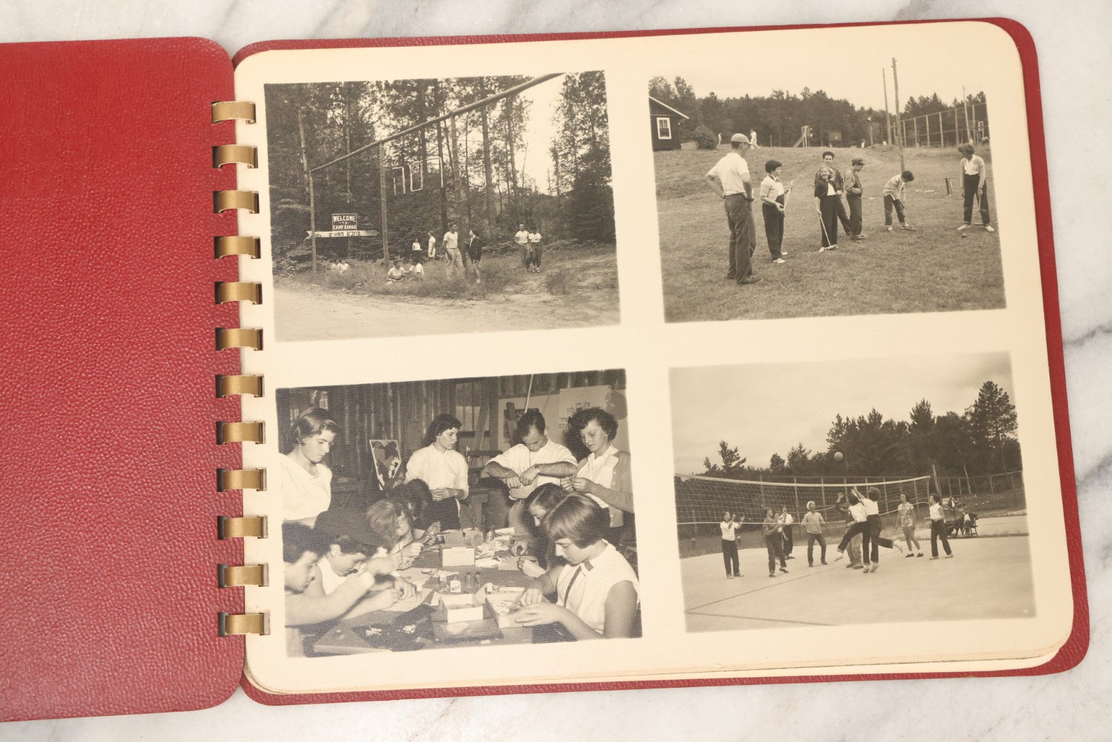 Lot 090 - Pair Of Vintage Camp Ramah Memory Books From Conover Wisconsin 1954 And 1956, Filled Out By Camper Jerome Weinstein, Mobile Photo Service Chicago