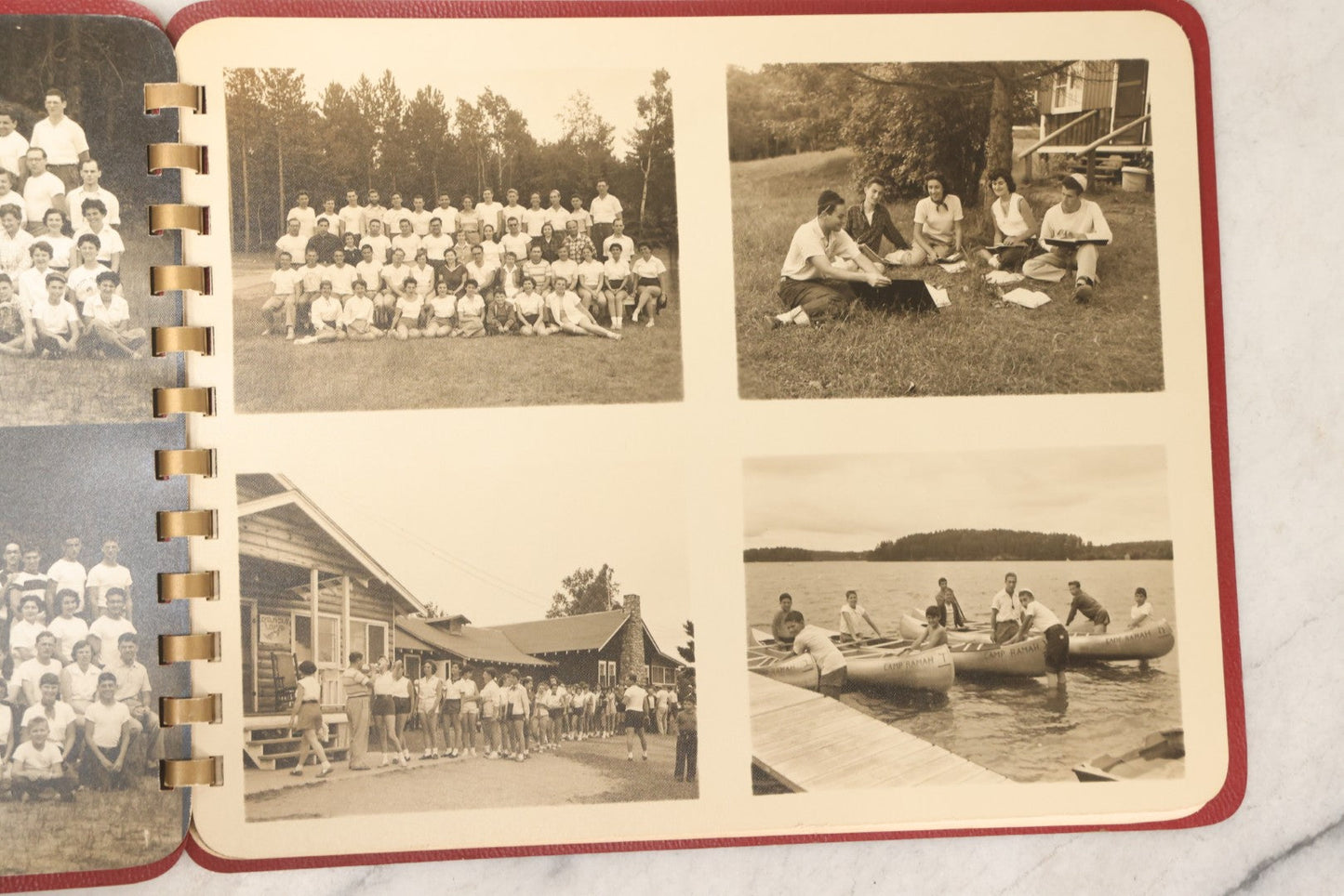 Lot 090 - Pair Of Vintage Camp Ramah Memory Books From Conover Wisconsin 1954 And 1956, Filled Out By Camper Jerome Weinstein, Mobile Photo Service Chicago