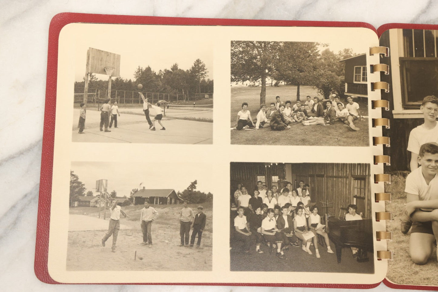 Lot 090 - Pair Of Vintage Camp Ramah Memory Books From Conover Wisconsin 1954 And 1956, Filled Out By Camper Jerome Weinstein, Mobile Photo Service Chicago
