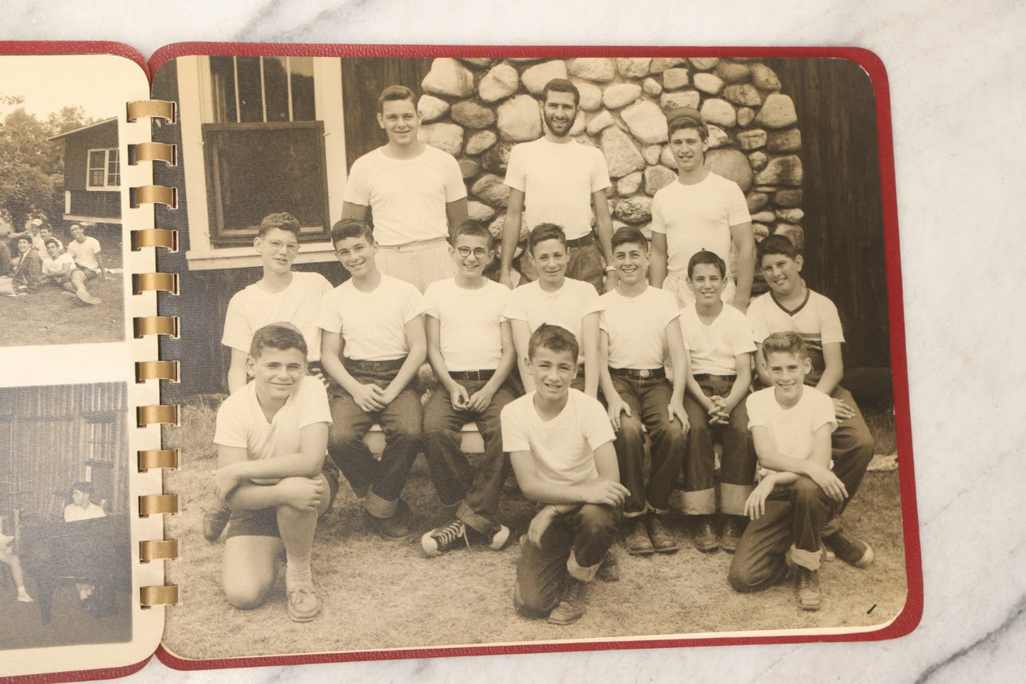 Lot 090 - Pair Of Vintage Camp Ramah Memory Books From Conover Wisconsin 1954 And 1956, Filled Out By Camper Jerome Weinstein, Mobile Photo Service Chicago
