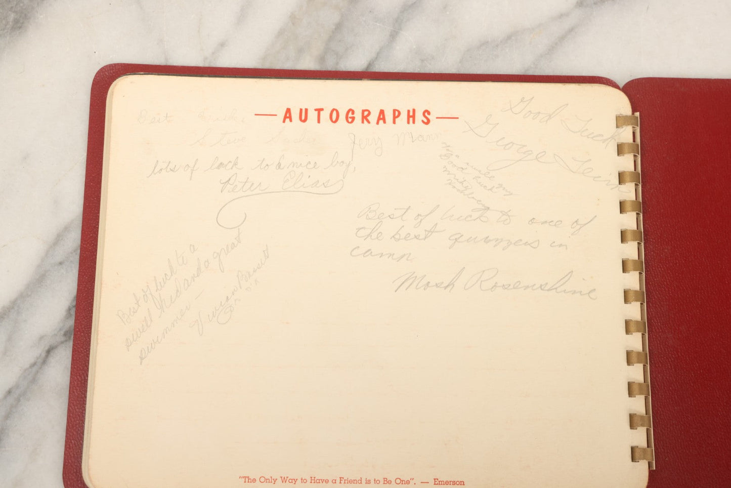 Lot 090 - Pair Of Vintage Camp Ramah Memory Books From Conover Wisconsin 1954 And 1956, Filled Out By Camper Jerome Weinstein, Mobile Photo Service Chicago