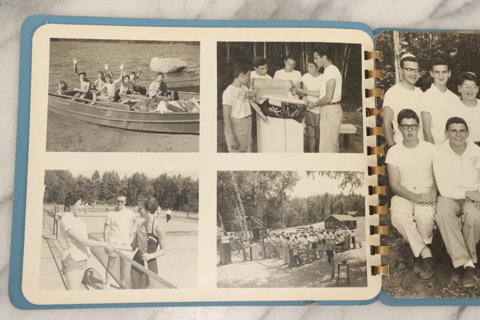 Lot 090 - Pair Of Vintage Camp Ramah Memory Books From Conover Wisconsin 1954 And 1956, Filled Out By Camper Jerome Weinstein, Mobile Photo Service Chicago