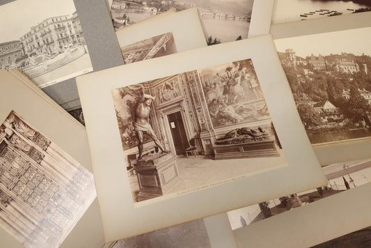 Lot 091 - Grouping Of 29 Antique Boarded Photographs Of Italian And German Architecture, Sculpture, Landscapes, And Cityscapes, Including Works By Giov. Crupi