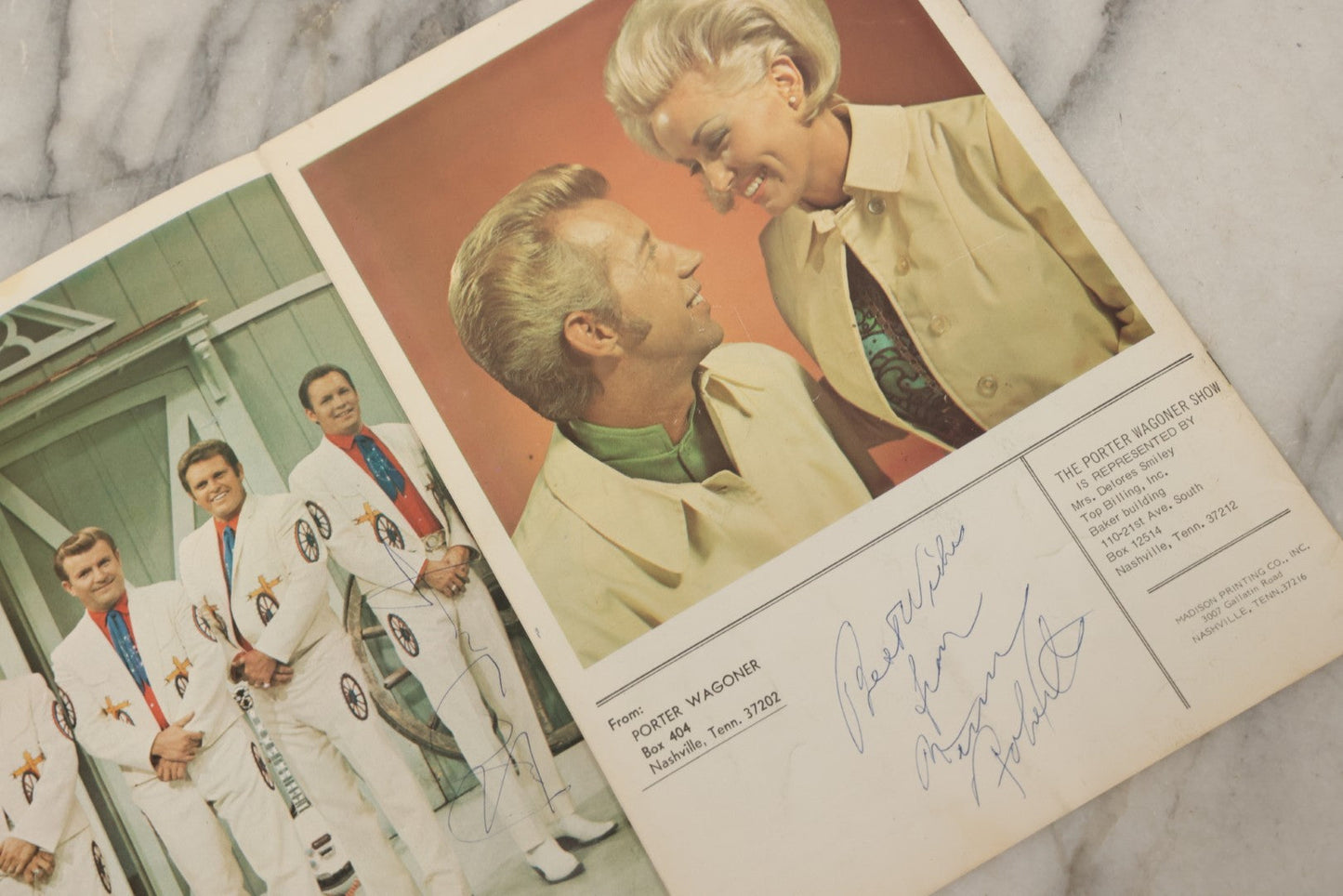 Lot 093 - Vintage “Welcome To The Porter Wagoner Show” Nashville Program With Autographs, Including Dolly Parton