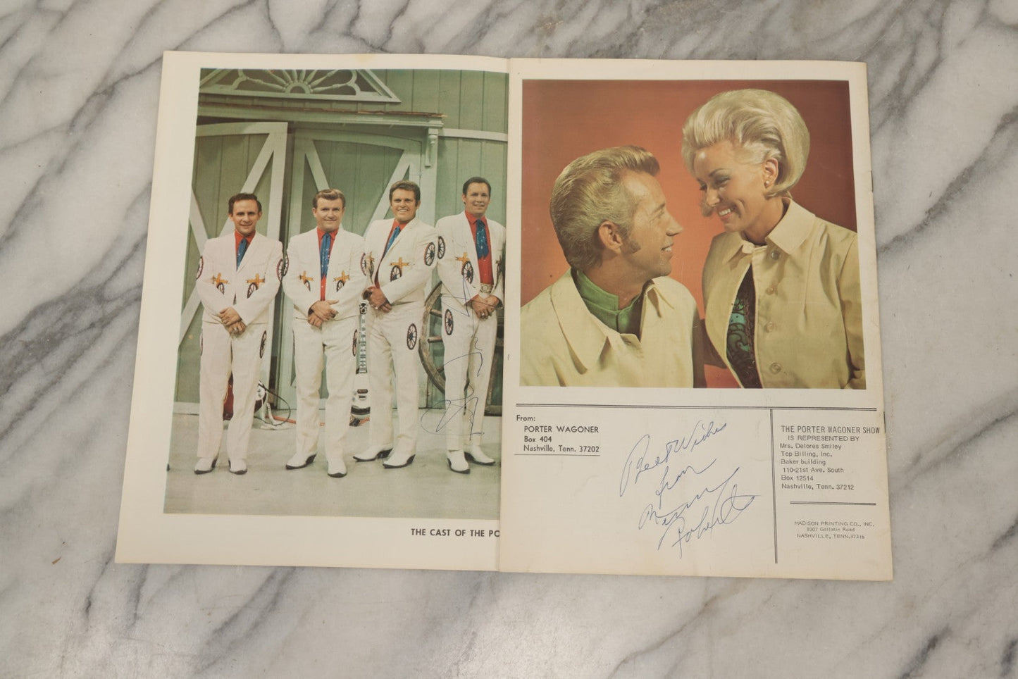 Lot 093 - Vintage “Welcome To The Porter Wagoner Show” Nashville Program With Autographs, Including Dolly Parton