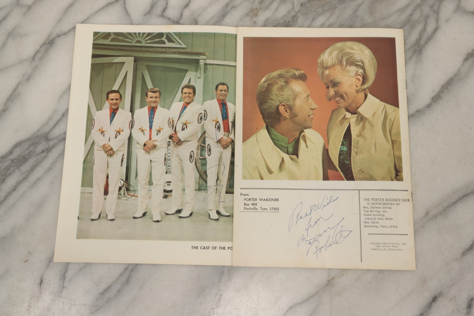 Lot 093 - Vintage “Welcome To The Porter Wagoner Show” Nashville Program With Autographs, Including Dolly Parton