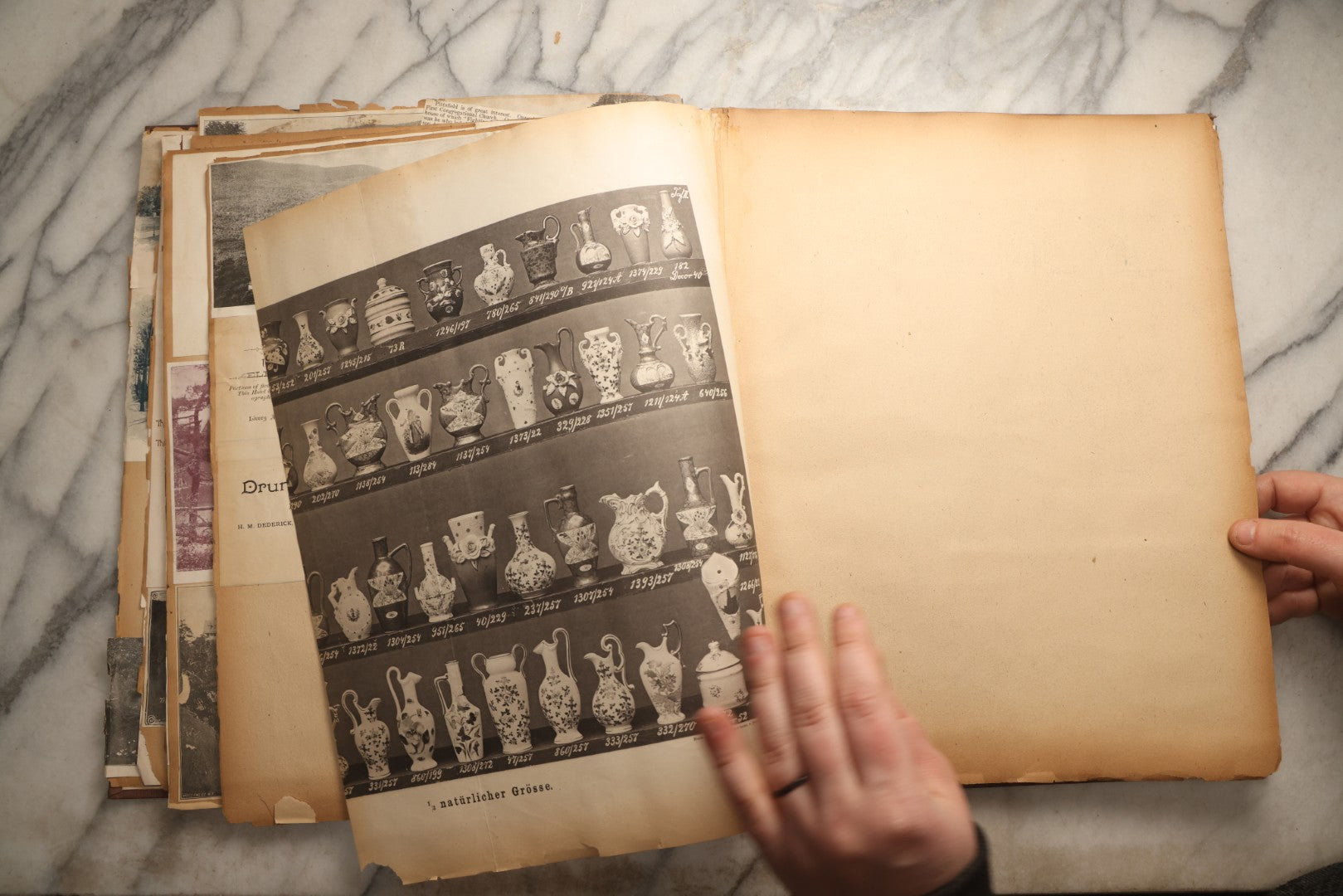 Lot 094 - Antique Upstate New York And Berkshires Travel Scrapbook With Hudson River And Lake Champlain Ephemera, Circa 1893, Note Pages Brittle And Detached, Binding Mostly Separated From Covers