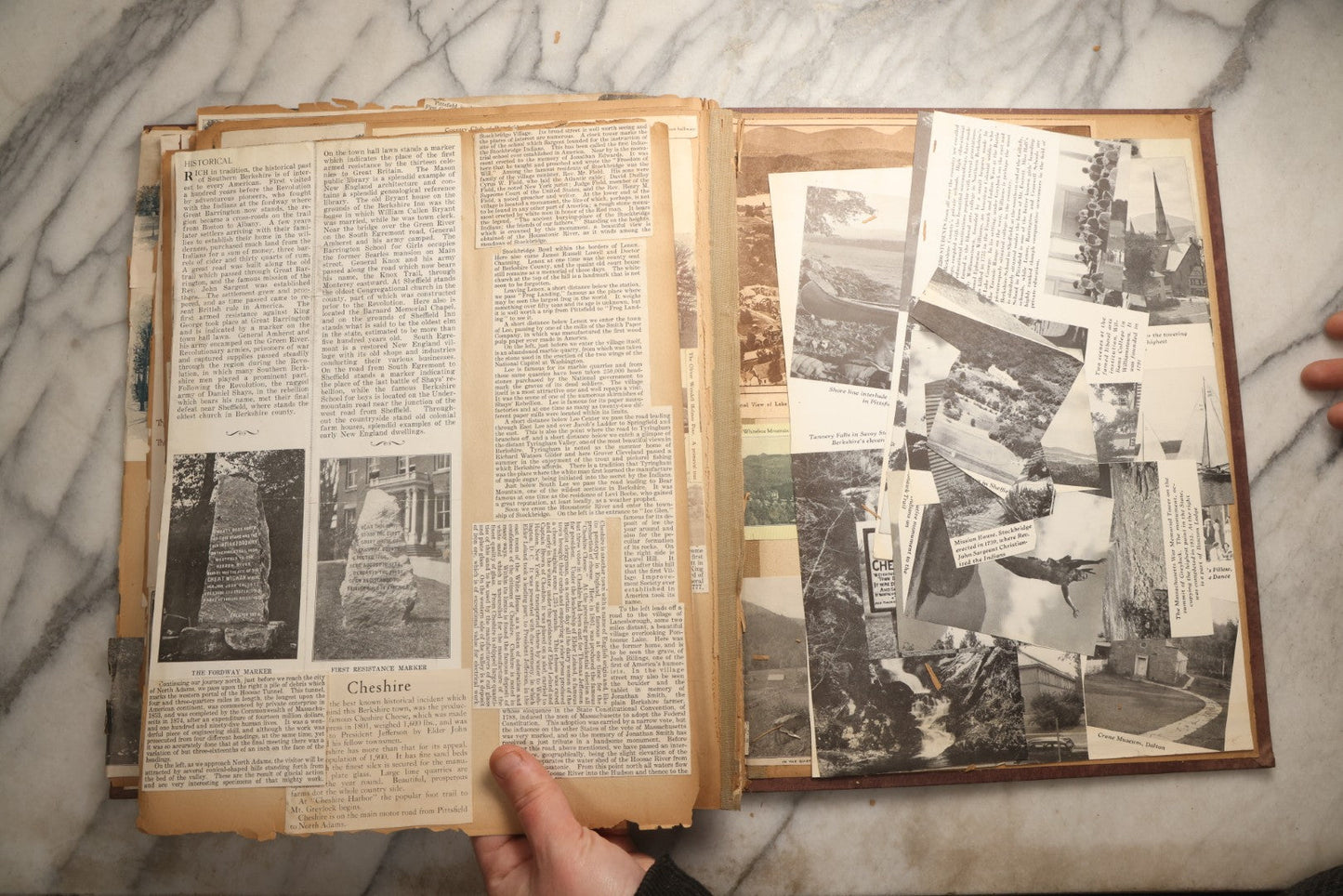 Lot 094 - Antique Upstate New York And Berkshires Travel Scrapbook With Hudson River And Lake Champlain Ephemera, Circa 1893, Note Pages Brittle And Detached, Binding Mostly Separated From Covers