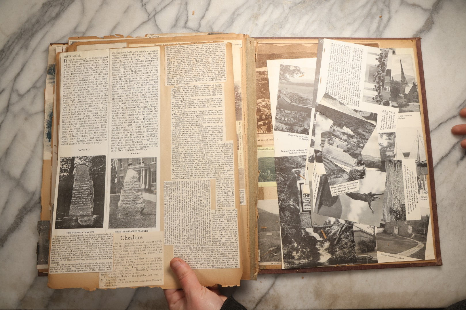 Lot 094 - Antique Upstate New York And Berkshires Travel Scrapbook With Hudson River And Lake Champlain Ephemera, Circa 1893, Note Pages Brittle And Detached, Binding Mostly Separated From Covers