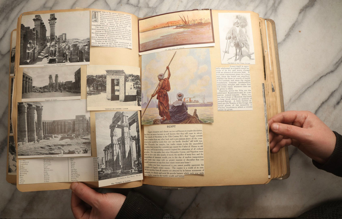 Lot 097 - Antique Scrapbook With Mediterranean, Holy Lands, Egypt, And Algeria Travel Ephemera And Homemade Herbarium Pages, Circa 1911-1912, Note Many Pressed Samples Detached And Broken