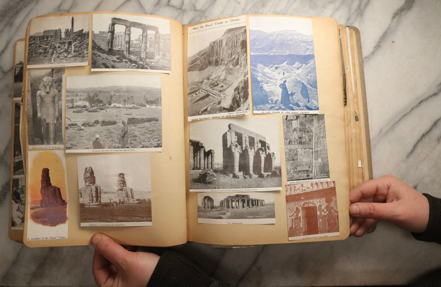 Lot 097 - Antique Scrapbook With Mediterranean, Holy Lands, Egypt, And Algeria Travel Ephemera And Homemade Herbarium Pages, Circa 1911-1912, Note Many Pressed Samples Detached And Broken