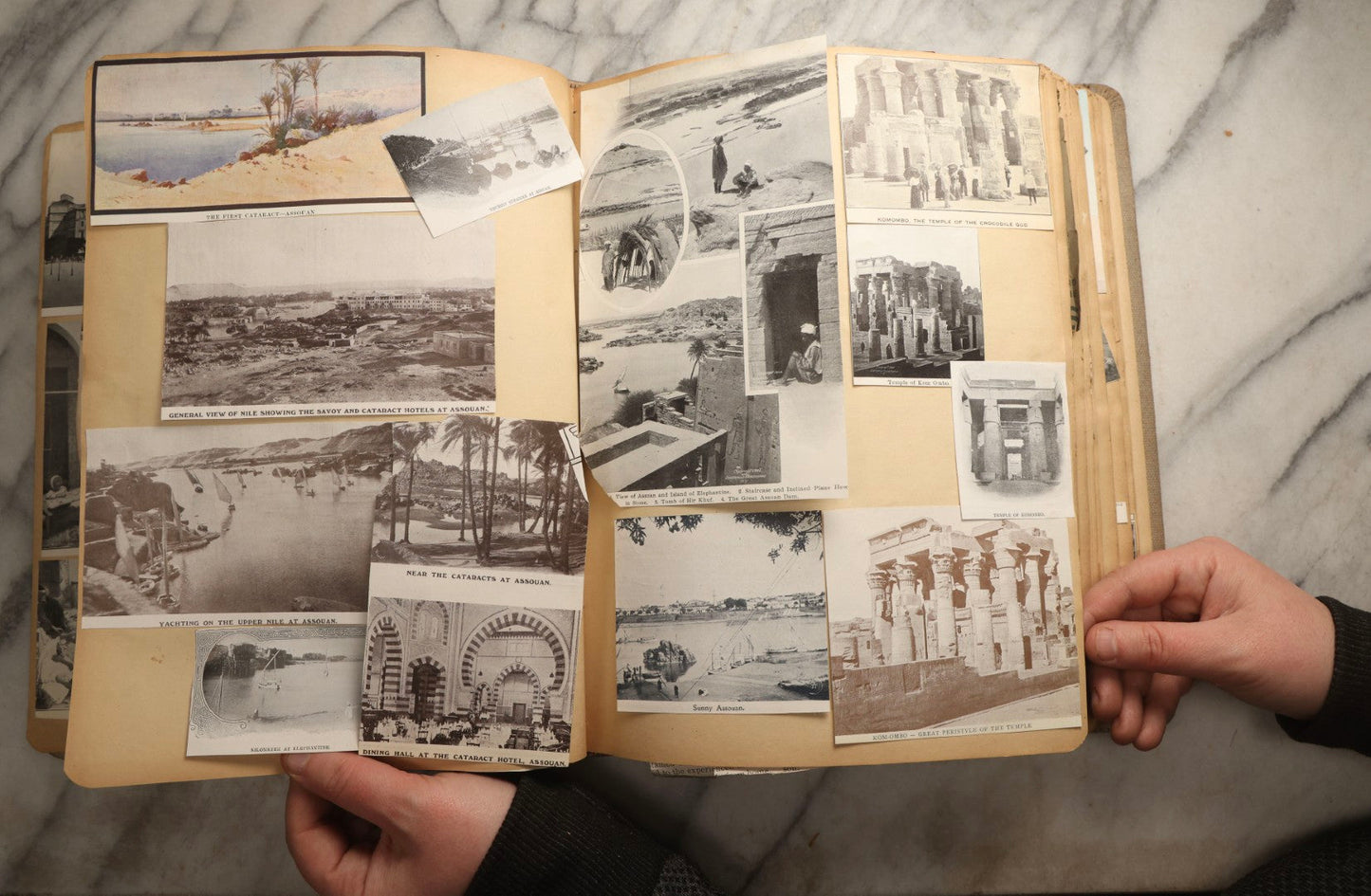 Lot 097 - Antique Scrapbook With Mediterranean, Holy Lands, Egypt, And Algeria Travel Ephemera And Homemade Herbarium Pages, Circa 1911-1912, Note Many Pressed Samples Detached And Broken