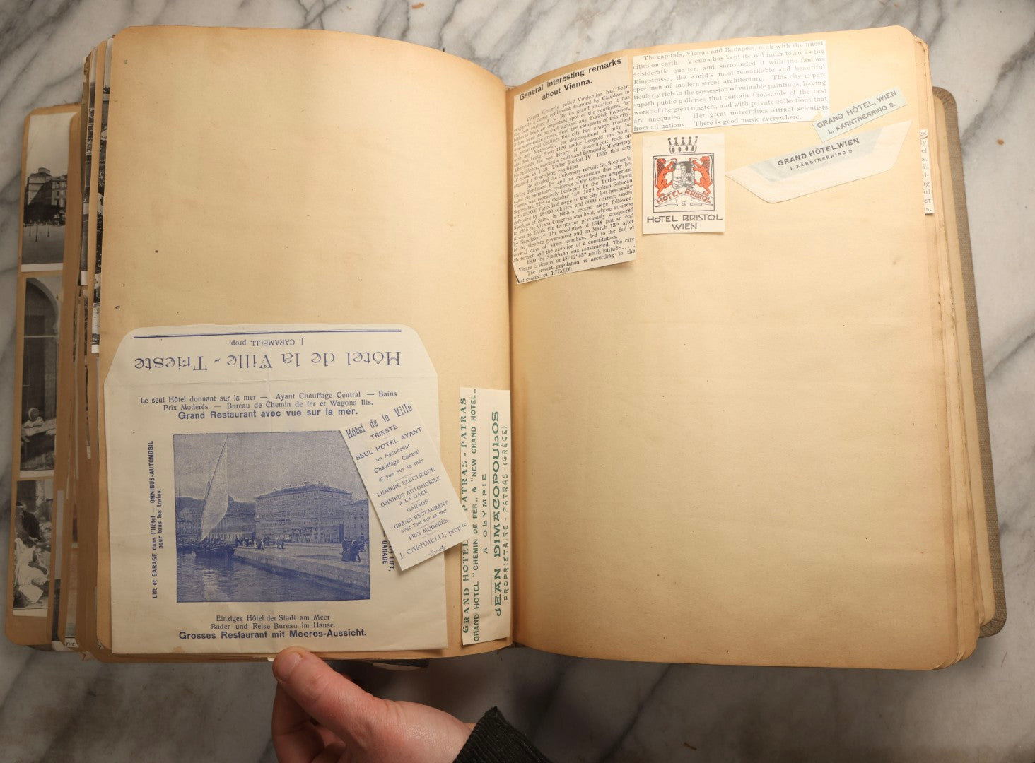 Lot 097 - Antique Scrapbook With Mediterranean, Holy Lands, Egypt, And Algeria Travel Ephemera And Homemade Herbarium Pages, Circa 1911-1912, Note Many Pressed Samples Detached And Broken