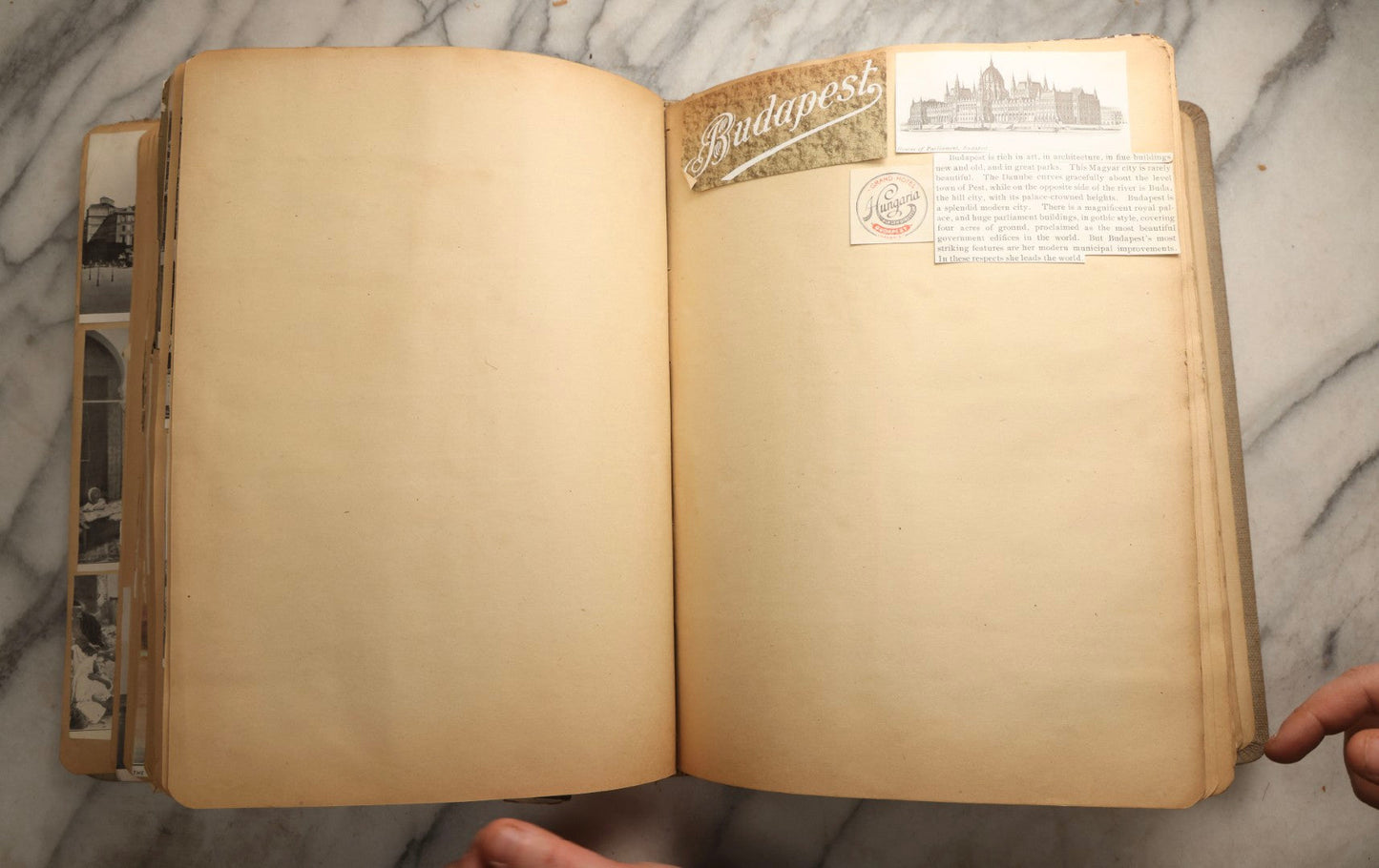 Lot 097 - Antique Scrapbook With Mediterranean, Holy Lands, Egypt, And Algeria Travel Ephemera And Homemade Herbarium Pages, Circa 1911-1912, Note Many Pressed Samples Detached And Broken