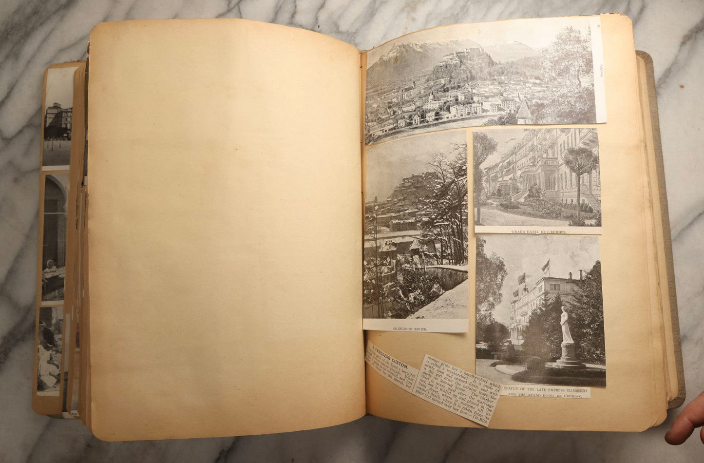 Lot 097 - Antique Scrapbook With Mediterranean, Holy Lands, Egypt, And Algeria Travel Ephemera And Homemade Herbarium Pages, Circa 1911-1912, Note Many Pressed Samples Detached And Broken