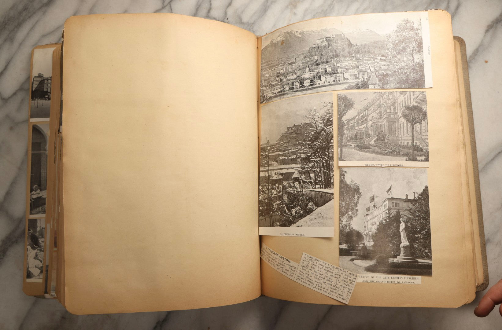 Lot 097 - Antique Scrapbook With Mediterranean, Holy Lands, Egypt, And Algeria Travel Ephemera And Homemade Herbarium Pages, Circa 1911-1912, Note Many Pressed Samples Detached And Broken