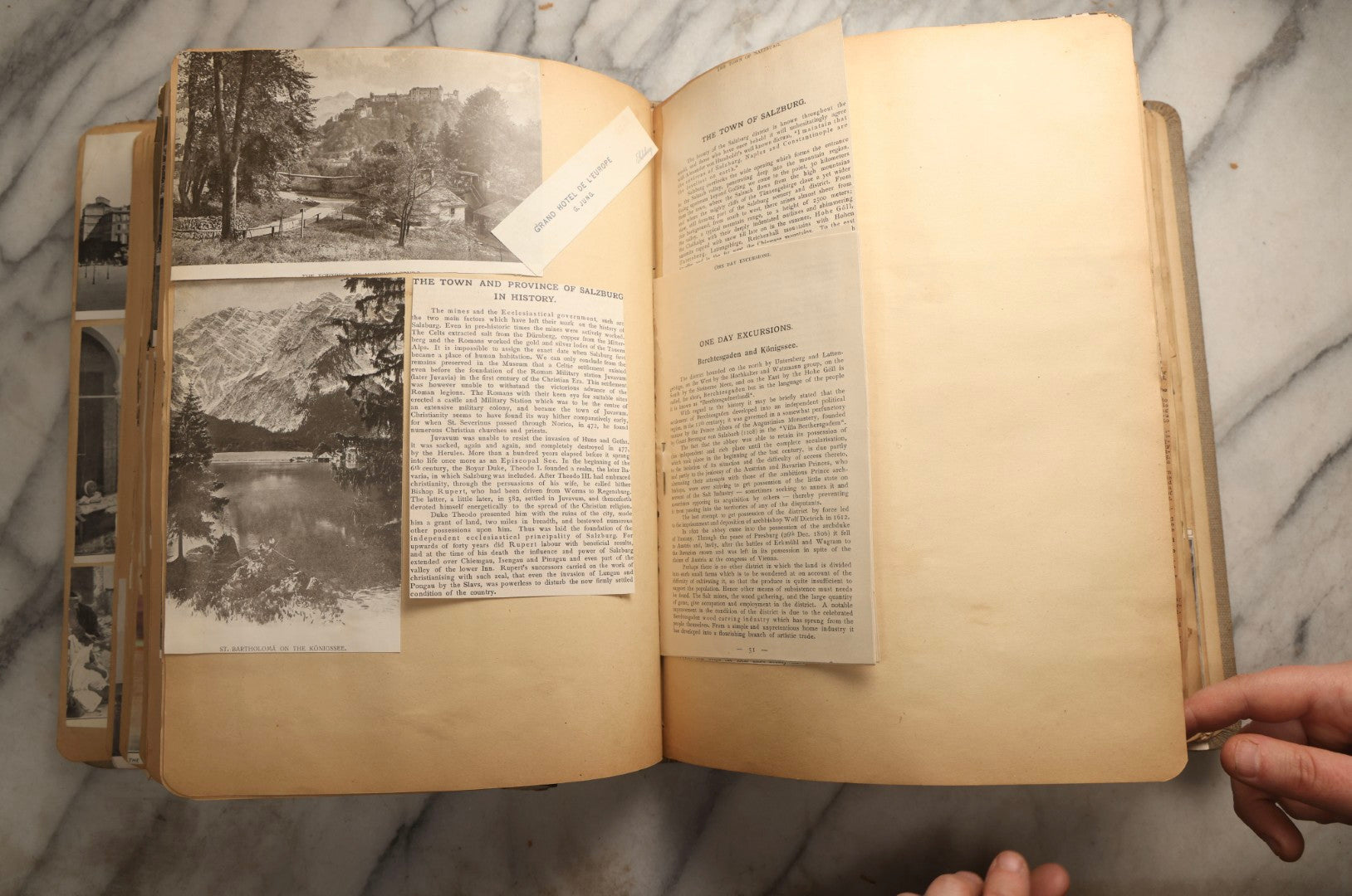 Lot 097 - Antique Scrapbook With Mediterranean, Holy Lands, Egypt, And Algeria Travel Ephemera And Homemade Herbarium Pages, Circa 1911-1912, Note Many Pressed Samples Detached And Broken